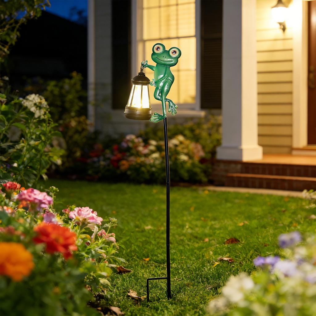 JYL TS/044,Iron Kingfisher Carrying Lantern Solar Ground Stake Light for Garden Landscape Decor Night Lamp