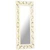 VidaXL Hand-carved Mirror White 110x50cm Solid Mango Wood