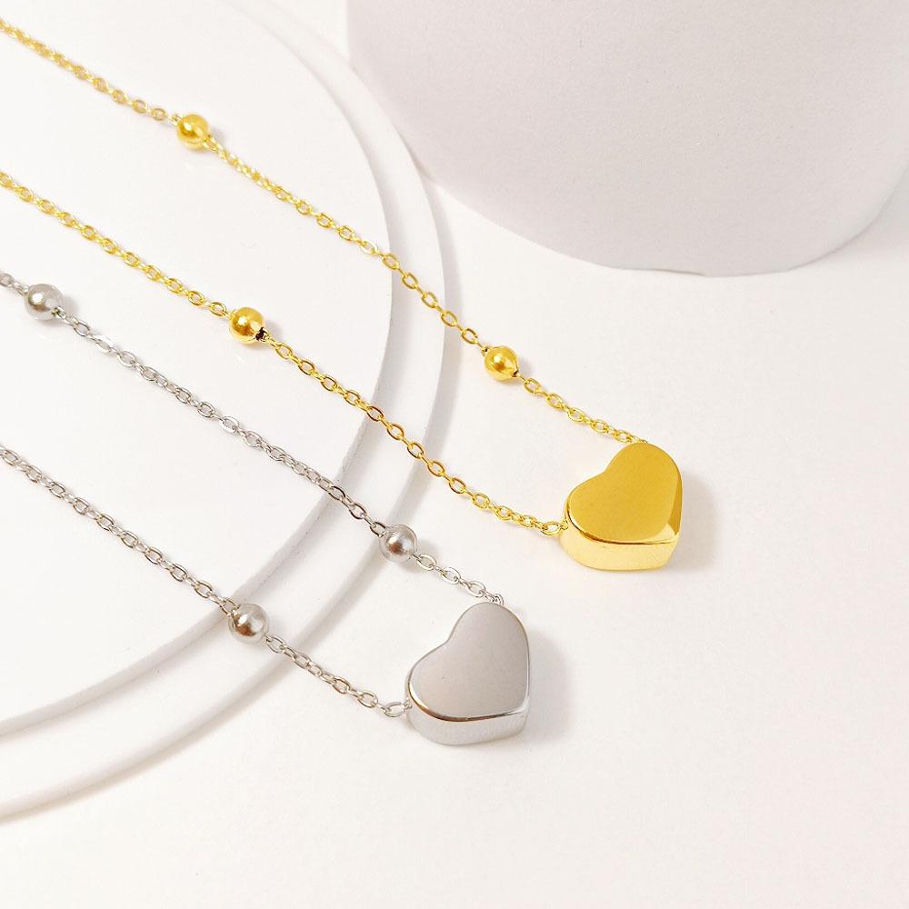 Personality Simple Love Bead Necklace Fashion Design Titanium Steel Collarbone Chain Women Do Not Fade