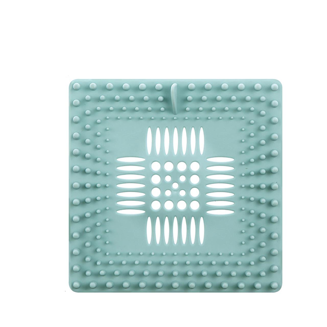 

Square Soft Hair Filter Catcher Sink Anti-blocking Strainer Shower Floor Drain Stopper Kitchen Bathroom Deodorant Plug синій