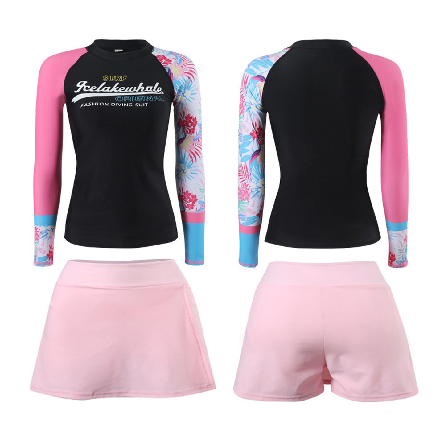 Women s Sun Protection Long Sleeve Diving Swimsuit - Slimming, Conservative, Belly-Hiding Swimwear for Outdoor Activities 2XL