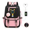 Personality Trend Cartoon Printing Double Shoulder College Style Student Leisure Schoolbag Multi-function Large Capacity