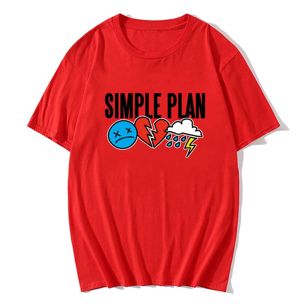 Original 3 Icons Logo T-Shirt Band SIMPLE PLAN Design Print Tshirts Short Sleeve Cotton Summer O-neck Tees Unisex Streetwear Top