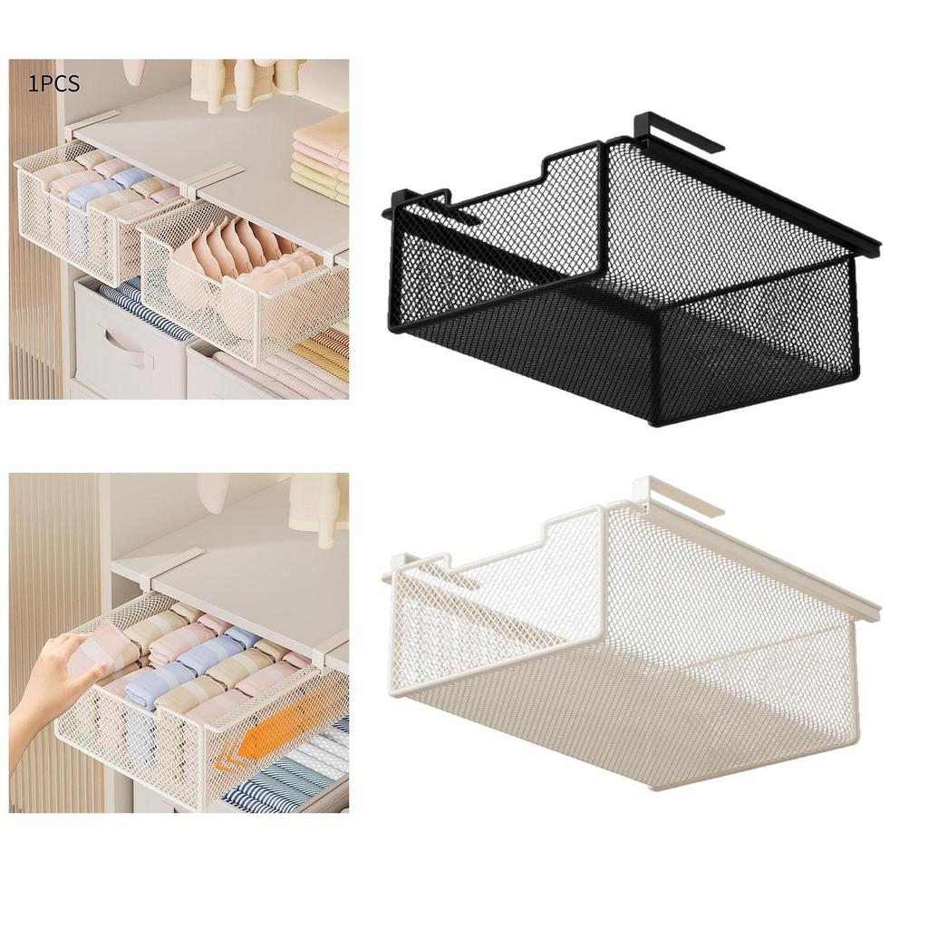 Underwear Organizer Container Compact Metal Hanging Pullout Drawer Basket for Living Room Bathroom Laundry Room Cabinets Ties