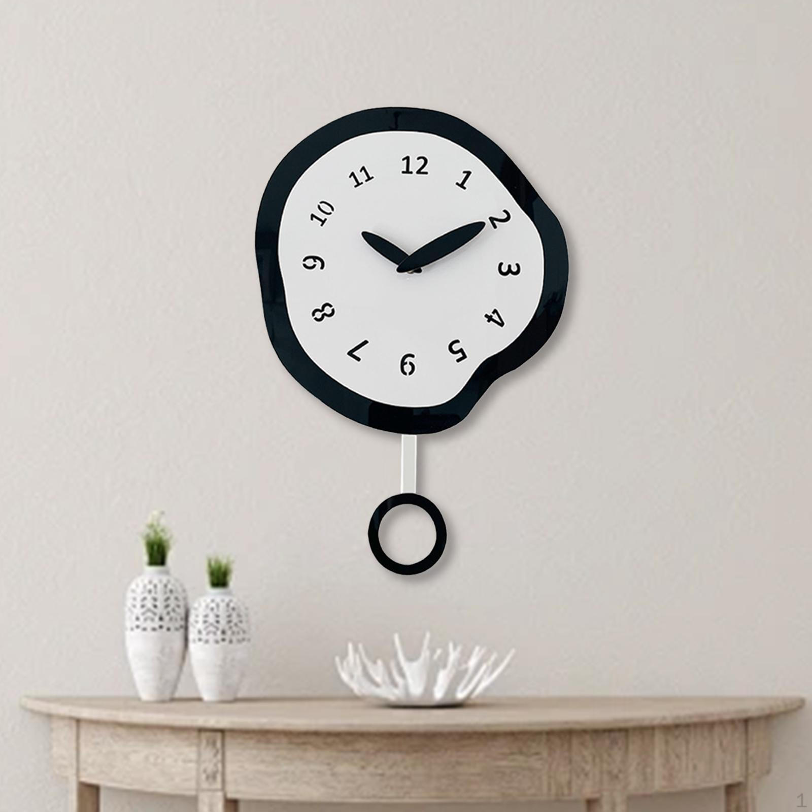 

Подвесные настенные часы с маятником для спальни и гостиной White 43.5x32.3cm