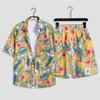 Mens Fashion Print Sets Kurzarm Shirt + Shorts 2Pcs Anzug Lose 2023 Sommer Casual Beachwear Männlichen Urlaub Hawaiian outfits