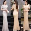 High-end Light Luxury Evening Dress Women's New Temperament Elegant Fishtail Heavy Industry Sequined Annual Meeting Long Dress Dress Dress