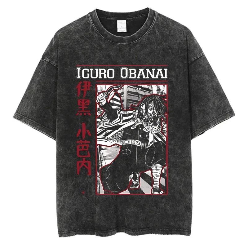 Demon Slayer Iguro Obanai Cosplay Anime Manga T-Shirt Tee Undershirt Cotton 2XL