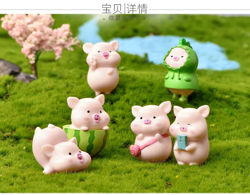 7pcs Cute Little Pig Doll Ornaments Desktop Cake Decoration Car Micro Landscape DIY Home S