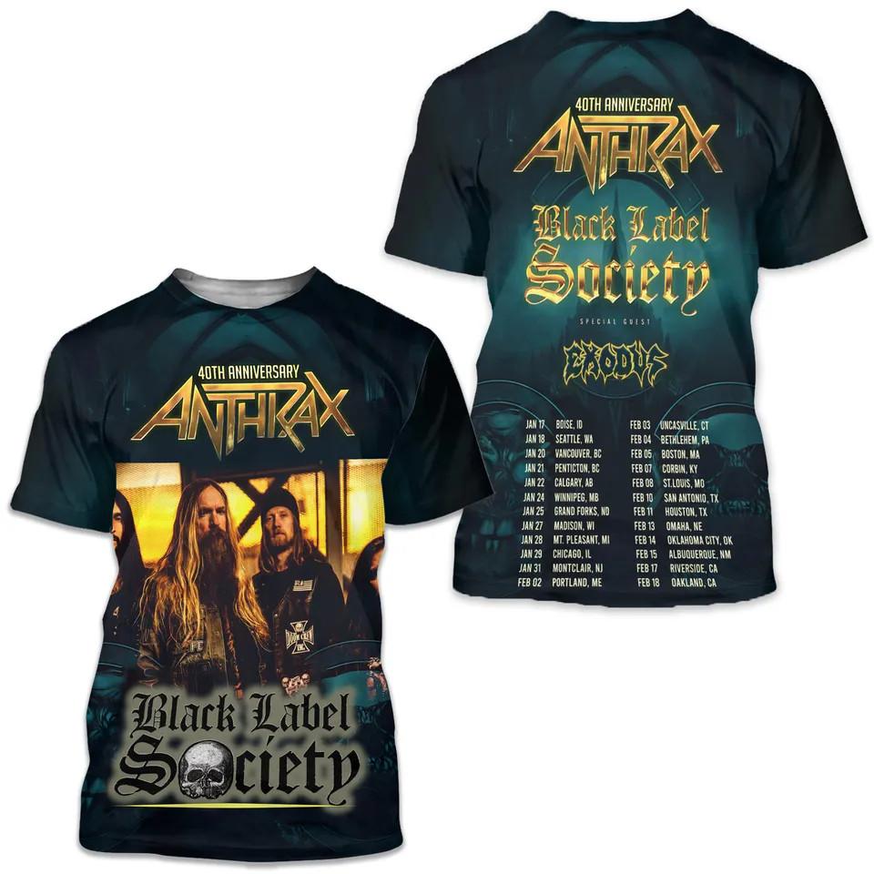 

40th Anniversary Anthrax Black Label Society 3d T-Shirt A478 M