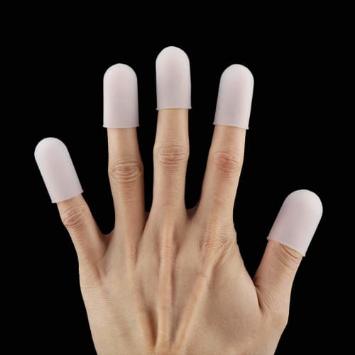 Yosoo Fingertip Protectors, Thumb Trigger Fingertip Protectors, Protective Caps for Cooking, Food-Grade Silicone, Reusable Fingertip Protection Pads,