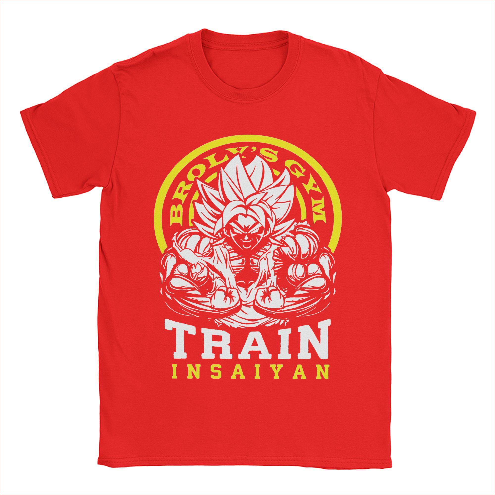 

Brolys Gym Train Insaiyan Anime T Shirt For Unisex Women Cotton Clothing Printed DBZ Dragon Ball Oneck Short Sleeve S