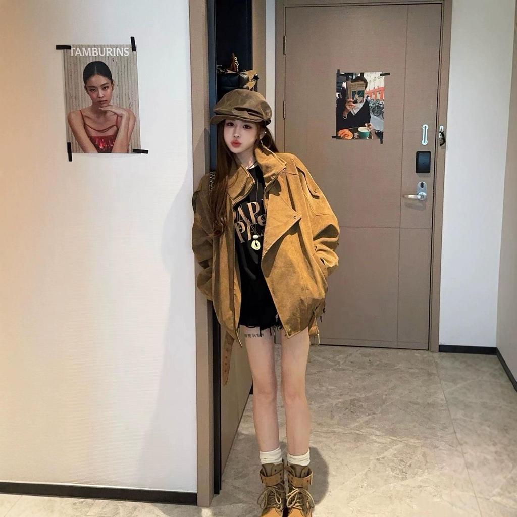 Women's Suede Jacket - Stylish and Lightweight for Spring and Early Autumn