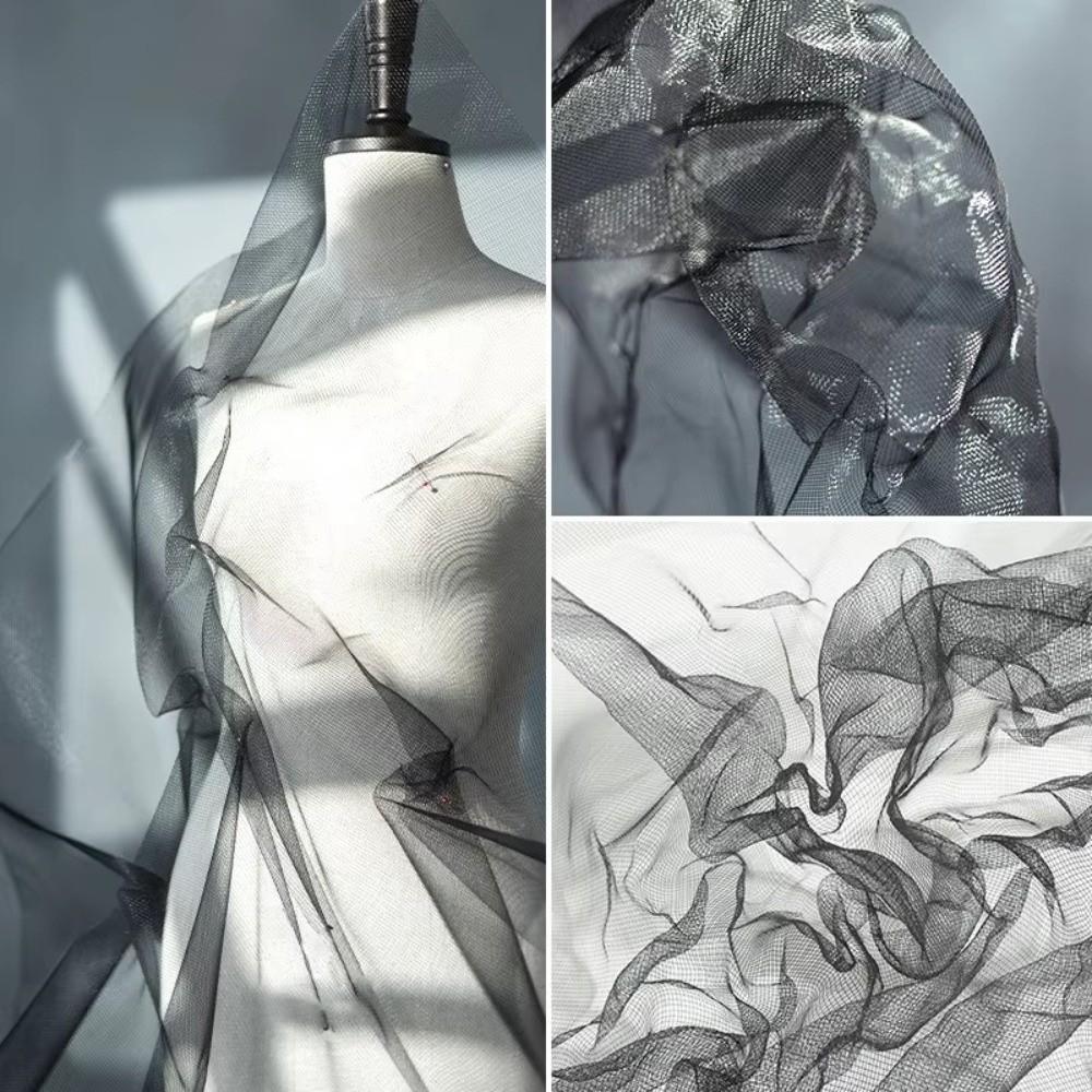 Cloud Fog Mesh Bright Organza Fabric DIY Decoration Art Background Hard Mesh Cloth Mesh Texture Pleated Shape Shapeable Wire