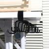 Multifunction Double-row Storage Hook Punch-free Cabinet Metal Shelves Hanging Cup Holder Hooks