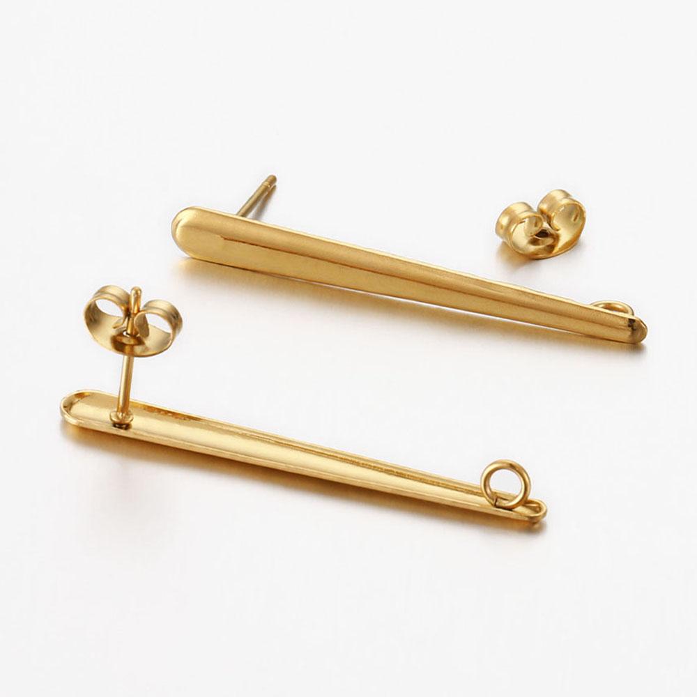 10pcs Stainless Steel Earring Studs Earring Post Base Pins With Ear Backs Earplug Base for Earrings Jewelry Making DIY