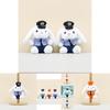 Cute Firefighter Bunny Plush Toy Charming Keychain Soft Short Plush