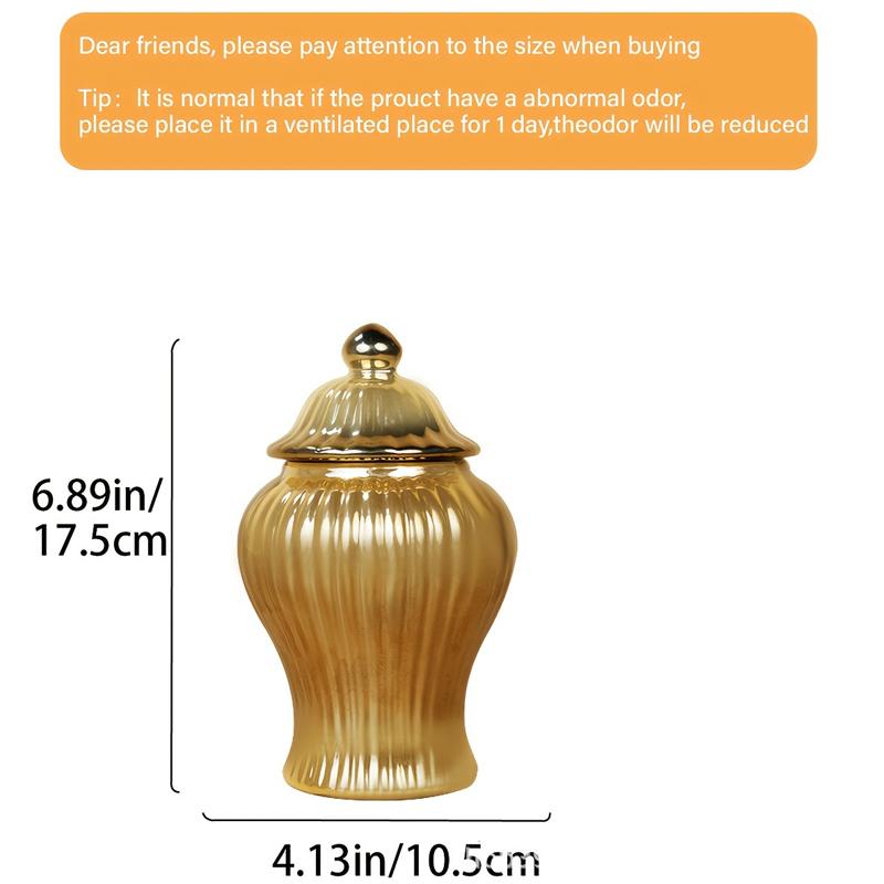 European Flower Vase Crafts Ornaments Porch Decorative Ceramics Lightly Electroplating General Jar Home Decoration Ornaments