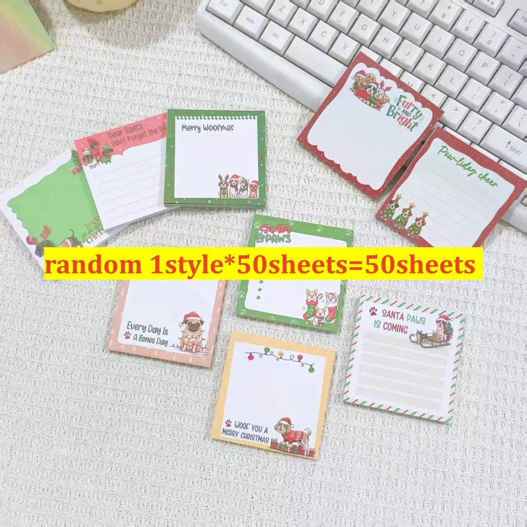 

50/240/450 Sheets Christmas Memo Pads Set Self-Stick Notes Pads Snowman Santa Claus Sticky Notes Winter Festival Stickers Decor