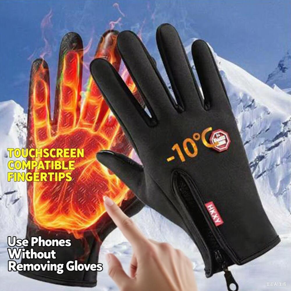 Hot Winter Gloves For Men Women Touchscreen Warm Outdoor Cycling Driving Motorcycle Cold Gloves Windproof Non-Slip Womens Gloves
