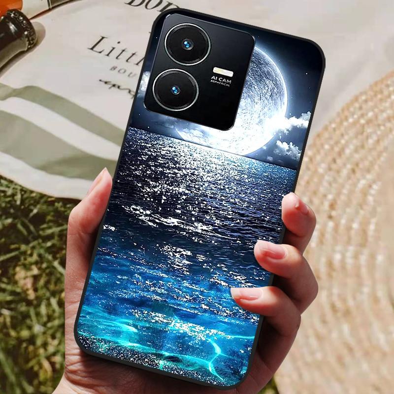 Für Vivo Y22 Hülle Weiches Silikon Stoßfeste Handyhülle für Vivo Y22 Y22s Y 22 s Hüllen Y 22 2022 Schwarzer Bumper Schutzhüllen