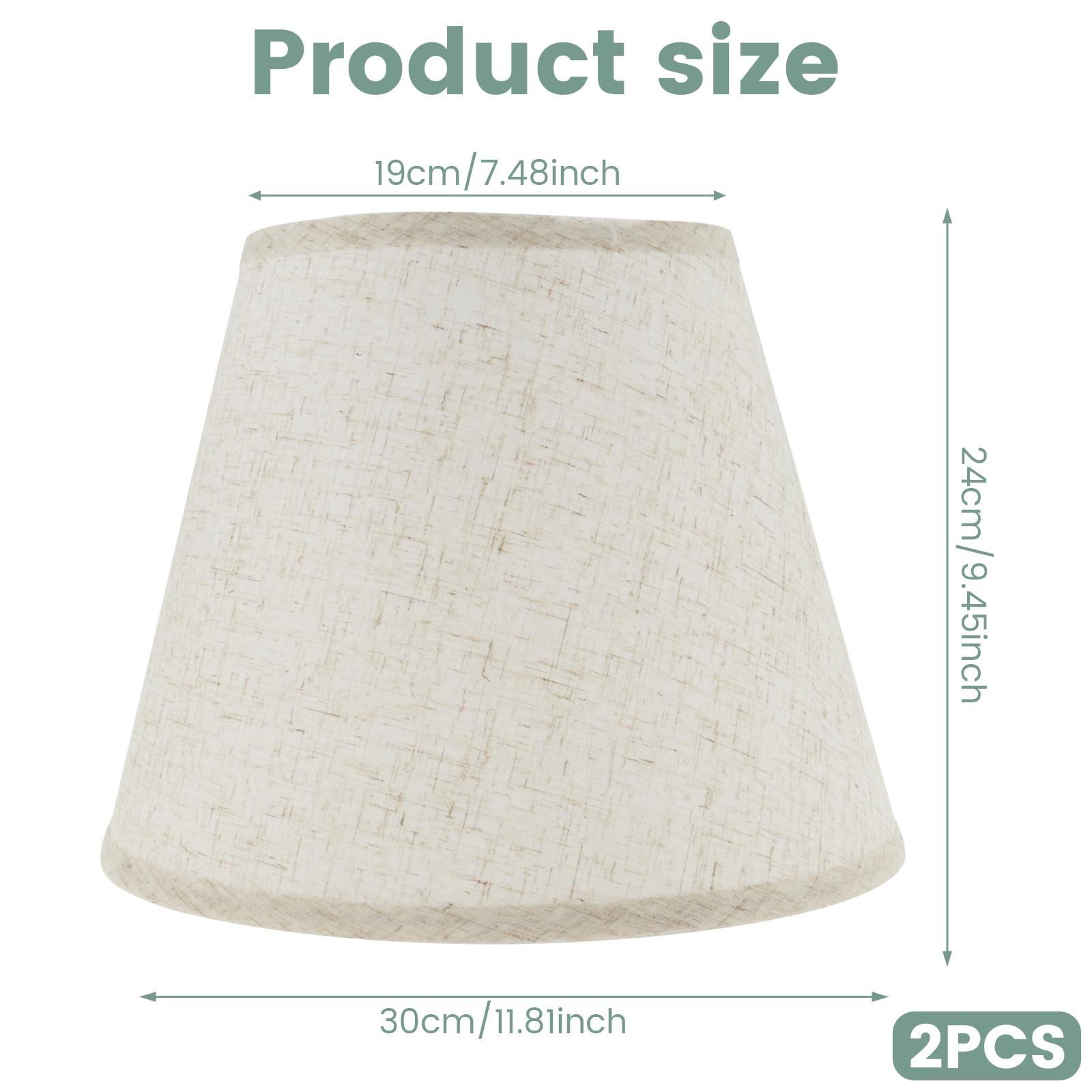 2Pcs Table Lamp Shade Linen Fabric Lampshade With Spider Fitter Detachable Barrel Shape Lamp Shade for Home Living Room Bedroom