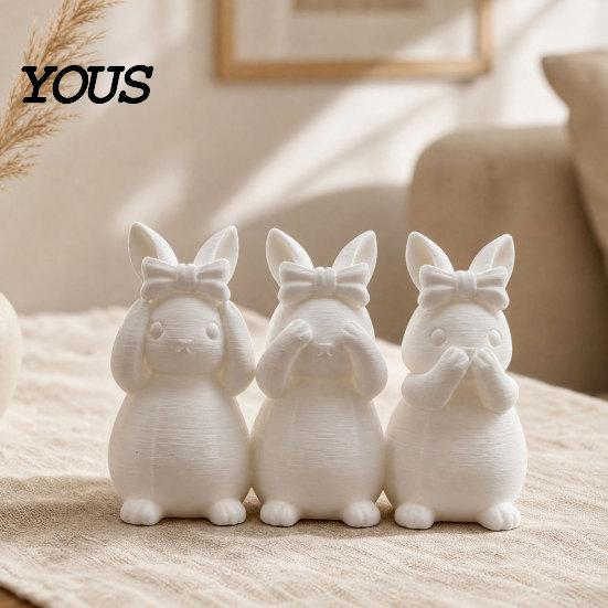 Easter Bunny Ornament Ornament, One-piece Molded Figure, 3D Printed Rabbit Decor Design Decorative Figurine for Living Room Bedroom