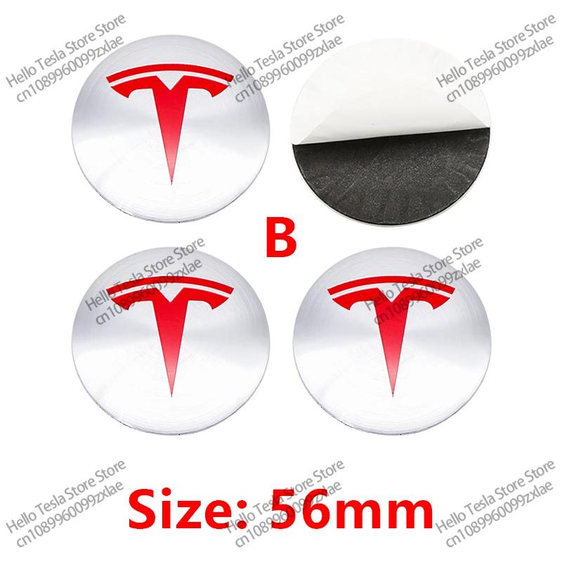 Car Sticker Tesla 4Pcs 56/60mm Car Wheel Center Hub Cap Car Accessorie For Tesla Model 3 2021 S X Y Style Roadster Invader Coil