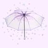 Korean Umbrella Cute Mini Fresh and Three-Fold Japanese Cherry Blossom Transparent Umbrella, Rainproof and Windproof