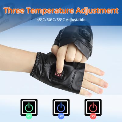 USB Rechargeable Electric Heated Gloves In Winter Unisex Smart Self Heating Warm Riding Flap Fingerless Heated Gloves