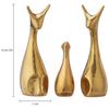 Home Decor Deer Menage Metallic Finish Ceramic Figures - (Set of 3, Golden Set)