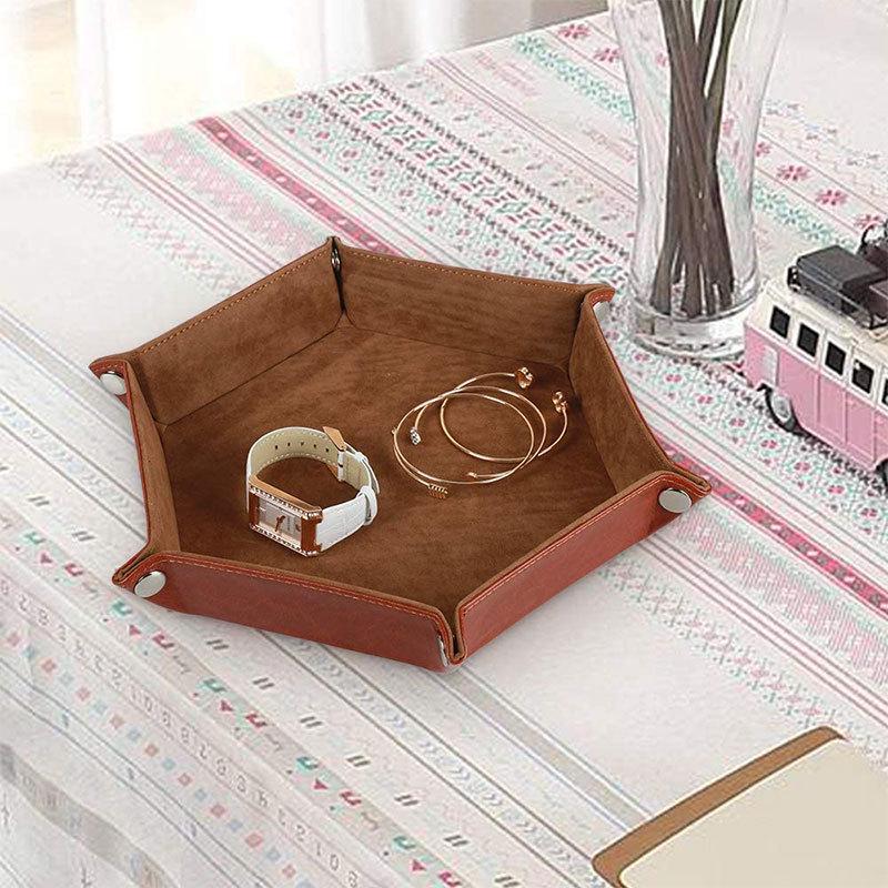 Hexagonal Velvet Foldable Dice Storage Tray