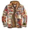 Men's Clothing European and American Autumn and Winter Thickened Cotton-padded Plaid Long-sleeved Loose Hooded Jacket