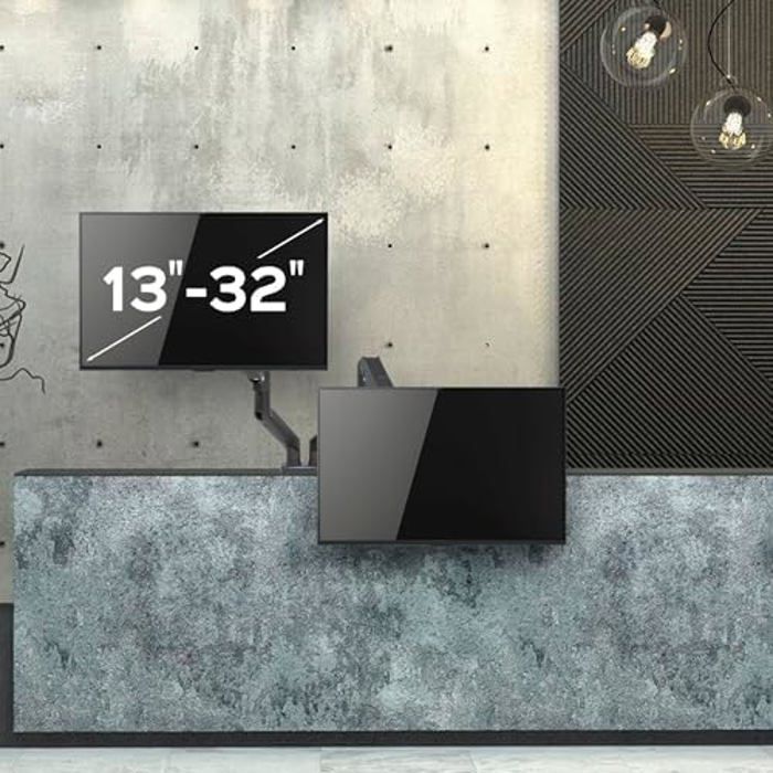 Support de bureau universel - unykach - uk1479 - double bras - écrans jusqu'à 32" - vesa max 100x100mm