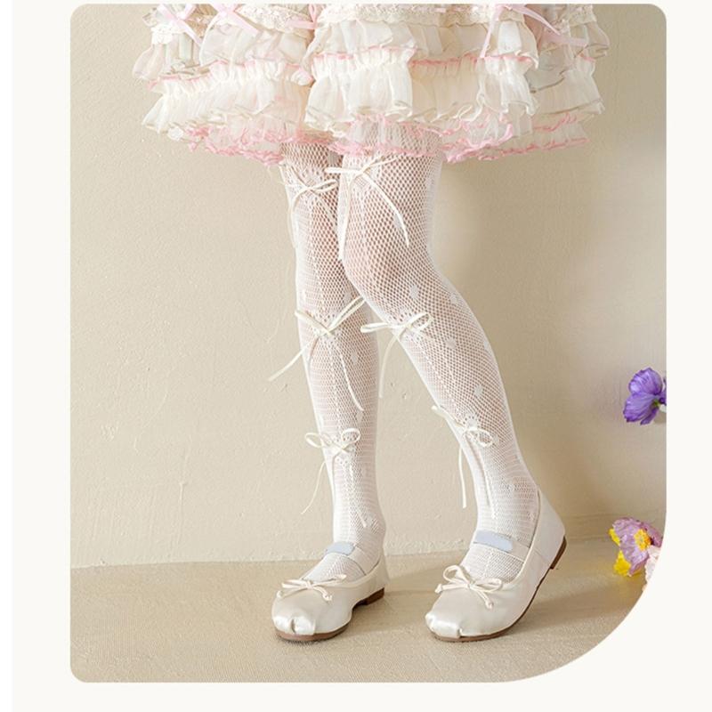 Soft and Breathable Children's Pantyhose Baby Leggings with Bowknot Detail, Trendy & Comfortable Long Stockings