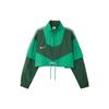 Chaqueta Deportiva Estampada con Costuras de Media Cremallera y Cuello Alto para Mujer Verde FB8373-323