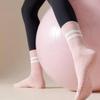 4 Pairs Of Yoga Socks, Medium Length Socks, Pure Cotton Anti Slip Silicone Indoor Fitness Pilates, Women's Sport Socks