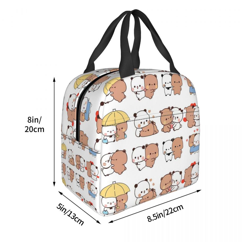 Bubu Dudu Bear And Panda Insulated Lunch Bag for Kids School Cooler Thermal Food Box Tote Portable Lunch Boxes Container
