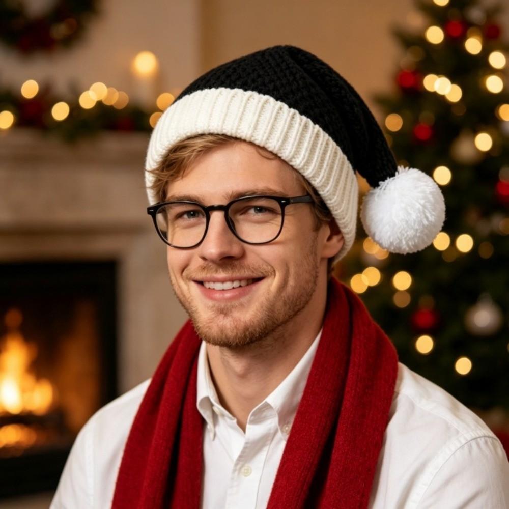 Stickad stickad julhatt med tofs Julfesthatt Tofsmössa stickad Vuxna och barn