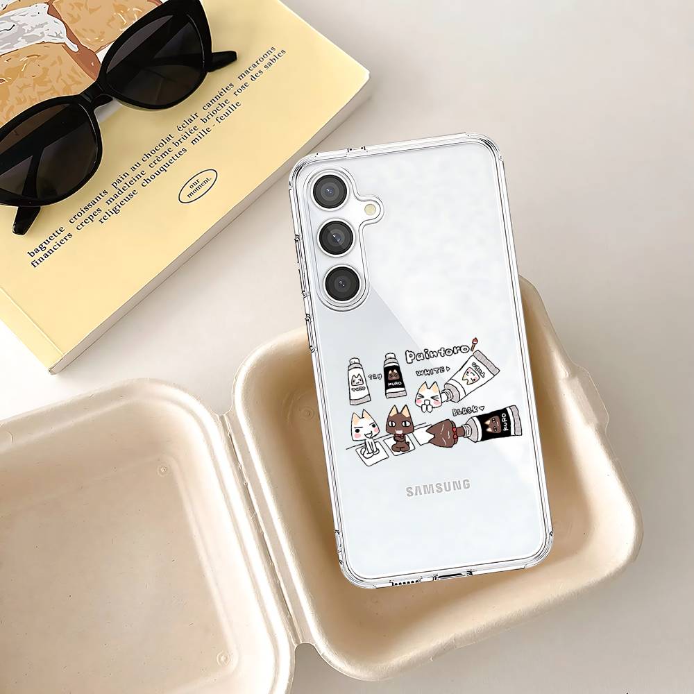 INS Cute T-Toro Inoue-S Cat Phone Case For Samsung Galaxy S25 S24 S23 S22 S21 FE Ultra Plus A32 A53 A13 A31 Soft Cover