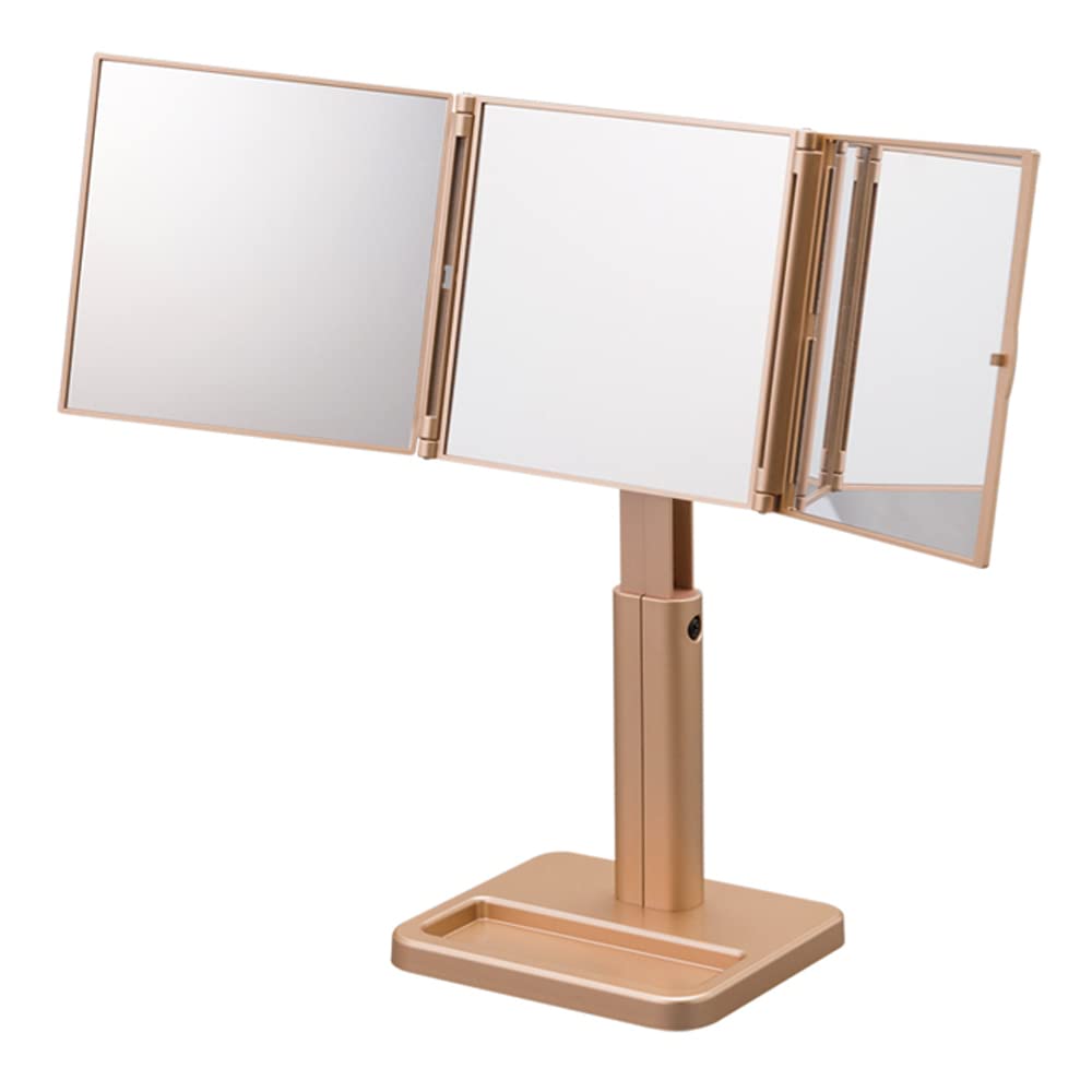 

Horiuchi Mirror Industry Perfect Style 3-Way Mirror, Triple Mirror, Gold NA-56G