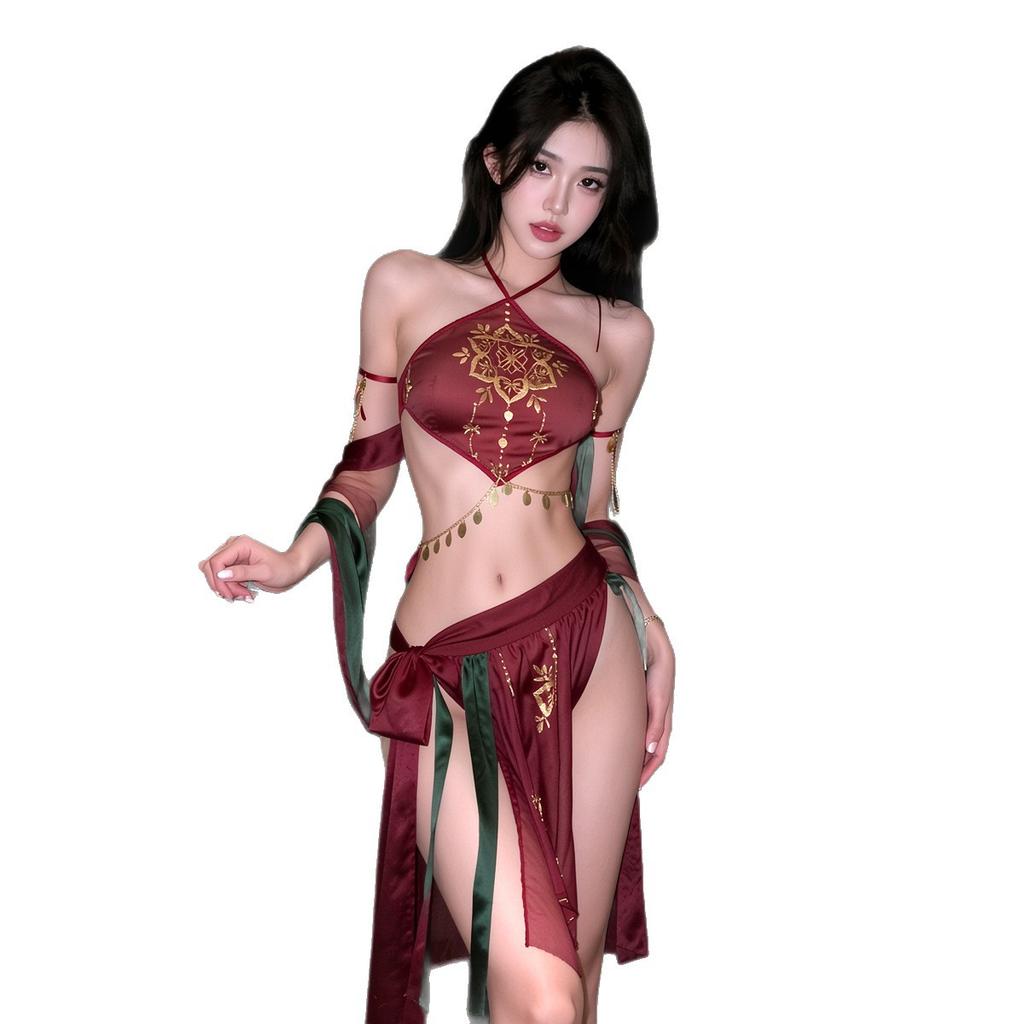 Sex underwear sexy Dunhuang flying dance girl exotic suit neck belly pocket classical suit