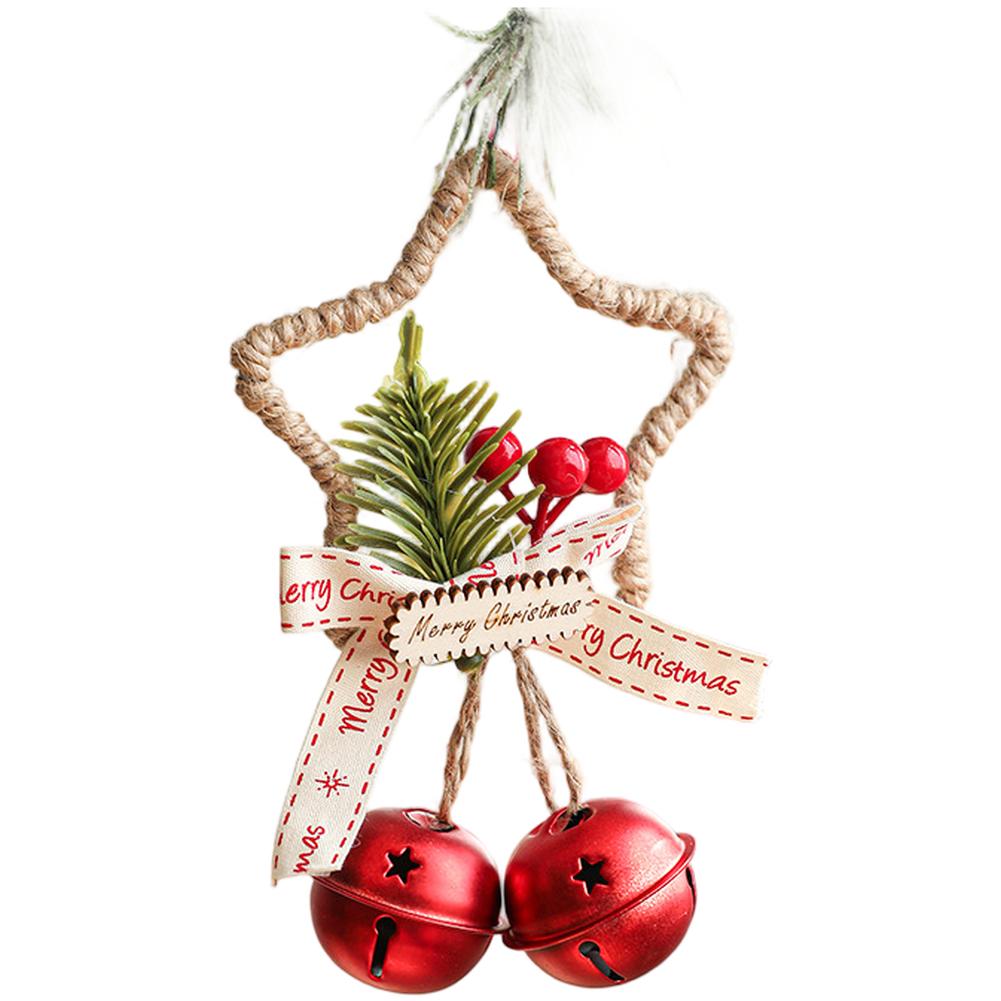 

Door Wall Hanging Christmas Star Decoration Charming Bell Accessory Five-Point Star Design Decor For Walls And Doors Star Bell червоний