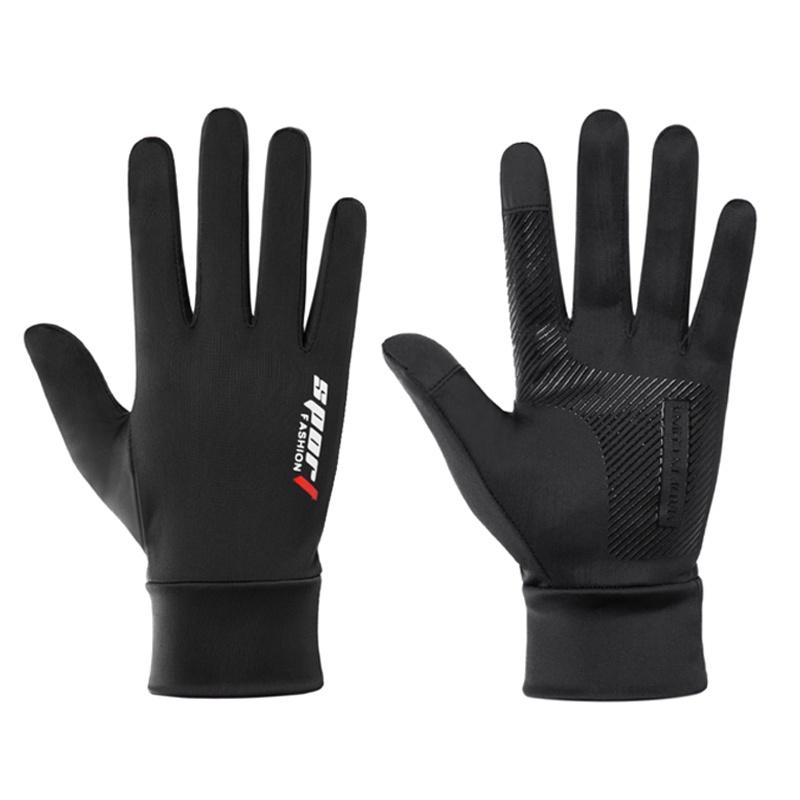 Cycling Fishing Gloves for Men Ice Silk Non-Slip Sun Protection Gloves Thin Anti-UV Outdoor Sports Motorcycle Gloves