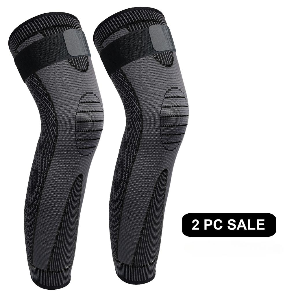 1Pair Elasticity Long Knee Protector Brace Athletic Knee High Elastic Compression Knee Sleeve Best Brace Knee Support Sleeves