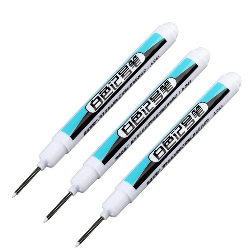 1-20Pcs White Permanent Marker Pens 0.7/1.0/2.5MM Markers Paint Pen For Plastic Leather Glass Stone Metal Art Painting Supplies