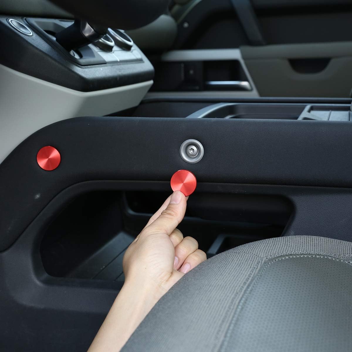YIWANG Carbon Fiber Car Interior Accessories Gear Console Side Strip Cover Trim for Land Rover Defender 90 110 2020-2022 Replacement Parts (8pcs 8pcs Screw Protective Cov