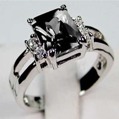 1pc Purple Black Zircon Cutout Fashion Ring On Both Sides For Men