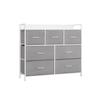 SONGMICS Chest of Drawers, Bedroom Cabinet, 7 Fabric Drawers with Handles, Metal Frame, Dove Grey and Cloud White
