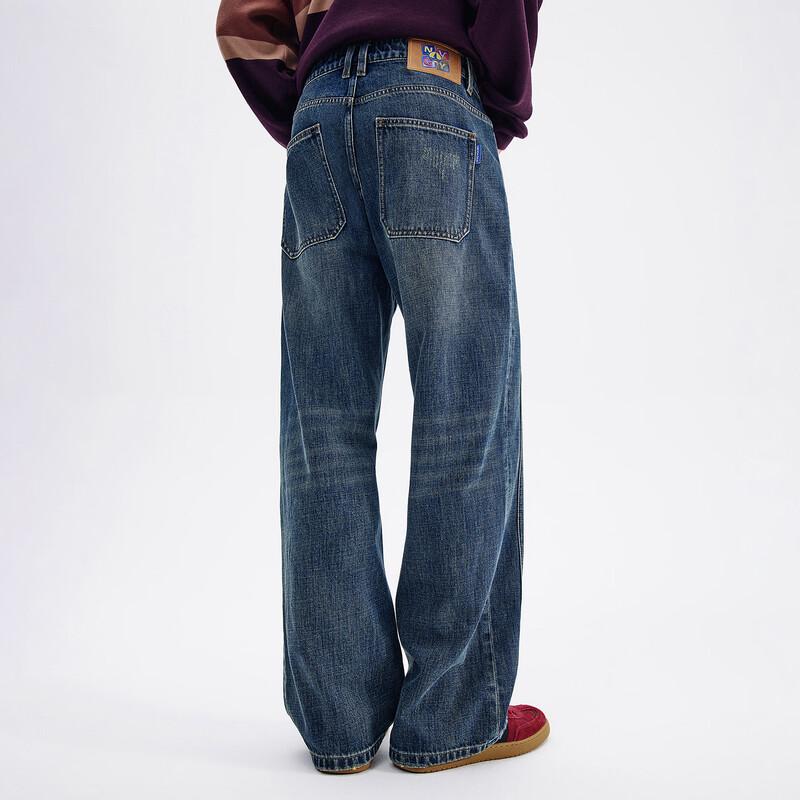 NVG·YOUNG Men's Loose Fit Wide-Leg Cargo Jeans